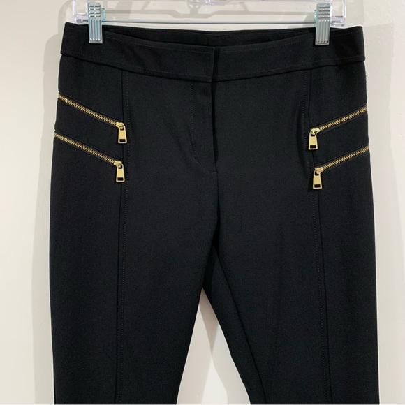 Express Black Skinny Mid Rise Trouser with Double Gold Zippers (6) - Picture 2 of 4